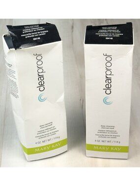 Lot 2 MARY KAY 4oz 114g Clear Proof Deep-Cleansing CHARCOAL MASK NIB NEW
